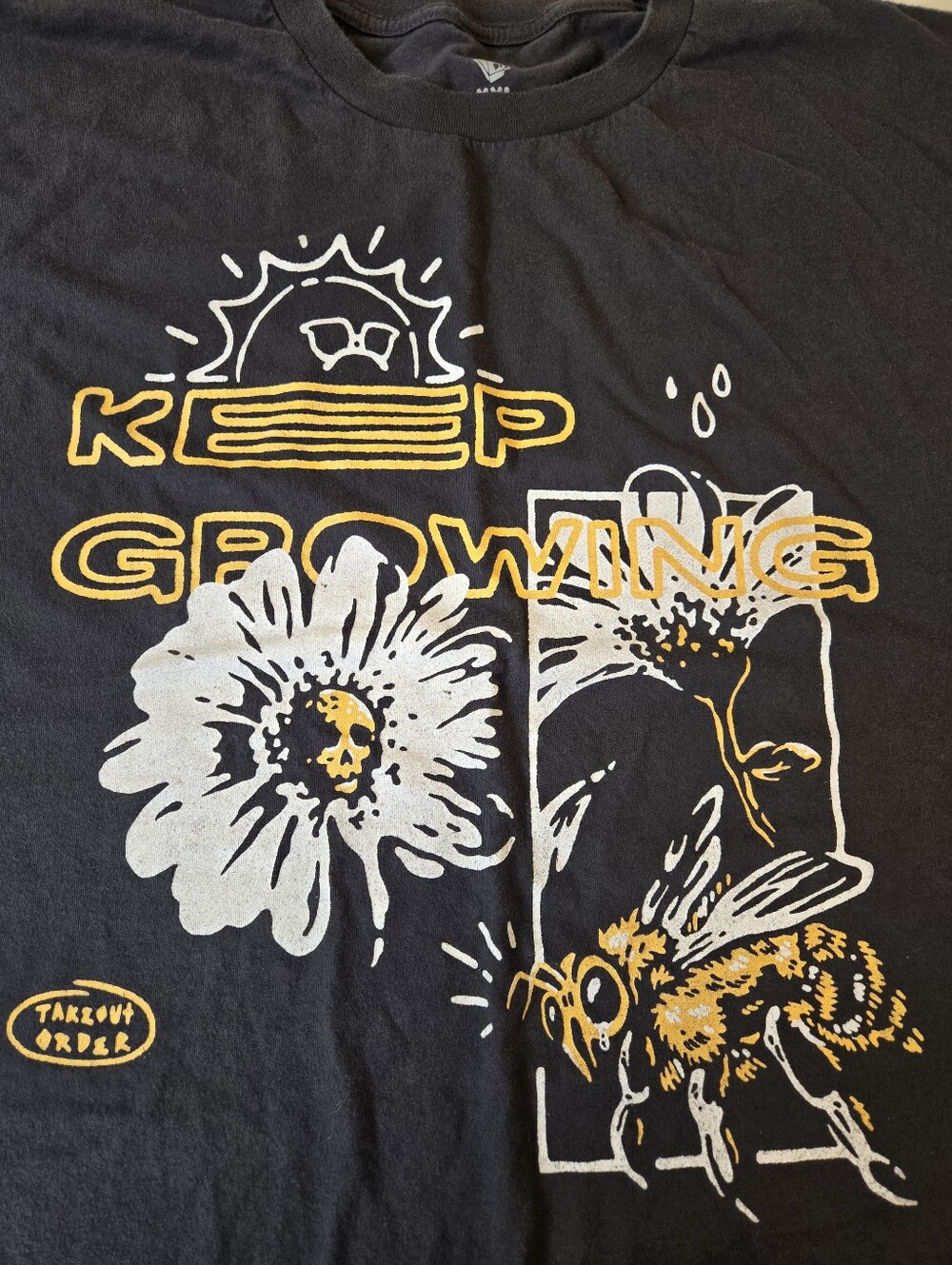 Takeout Order Graphic Tee Keep Growing Black & Yellow Size XXL